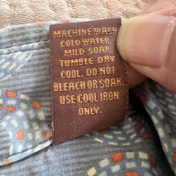 Tori Richard Shirt Mens XL Blue Cotton Button Up Short Sleeve Geometric Hawaiian - Picture 12 of 14